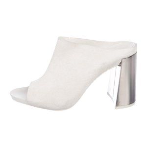 PEDRO GARCIA Ivory Suede Yavel Mirrored Heel Mule